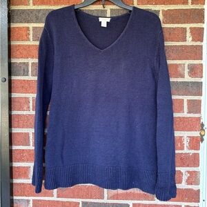 Chico’s vneck  cotton sweater size small 8 100% cotton Fall Chico size 1